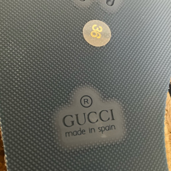 GUCCI 
Canvas Logo Lace-Up Platform Espadrilles 36 Greggio Grege - Picture 15 of 15